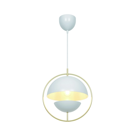 Lampa wisząca  z mosiężnym pierścieniem i białym metalowym kloszem Tavia NO2412353001 - Nordlux